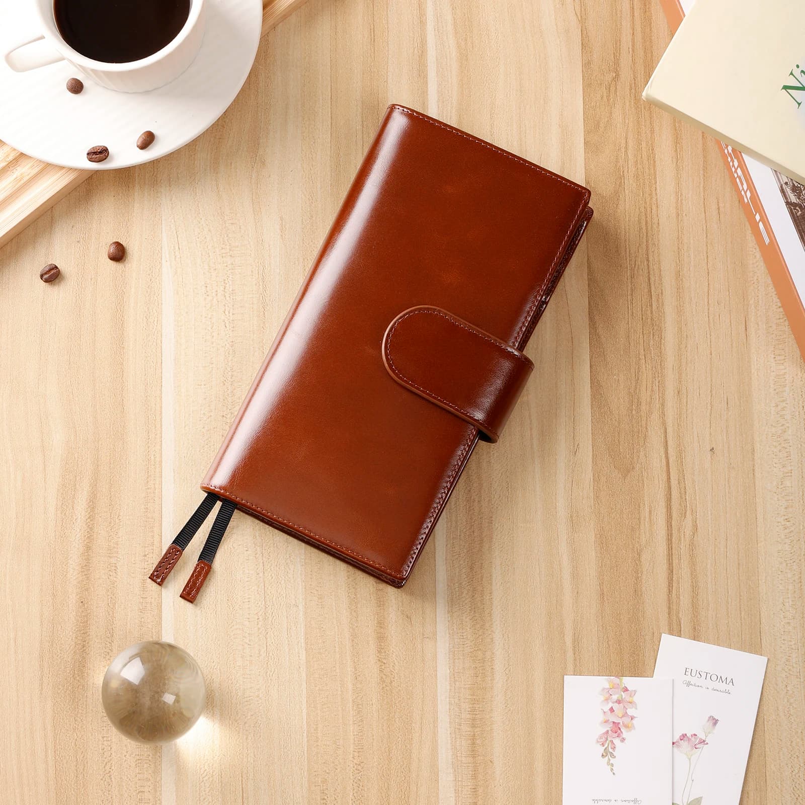 Smartfee Planner Cover for Hobonichi Week /Weeks Mega Genuine Oil waxy/Np Leather Notebook Zipper Journal Cover with Back Pocket