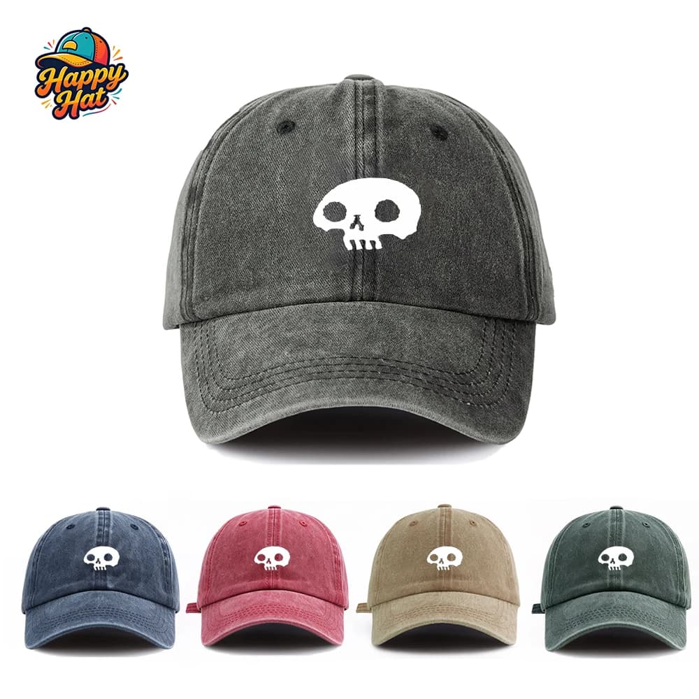 Cappellino da Baseball Vintage con Stampa Teschio da Donna, Cappello da Sole Stile Street per Vacanze Estive e Uso Quotidiano