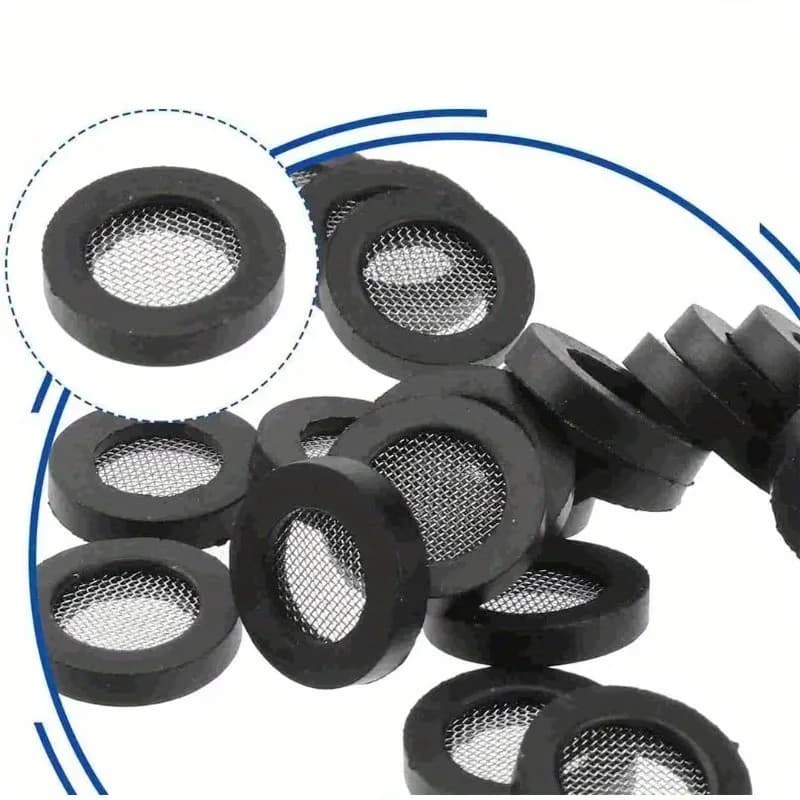 Set di 3 Guarnizioni per Doccia da 24mm con Filtro a Rete, Sigilli in Gomma per Doccia, Rubinetto e Tubo da Giardino, Anti-Perdita e Durevoli
