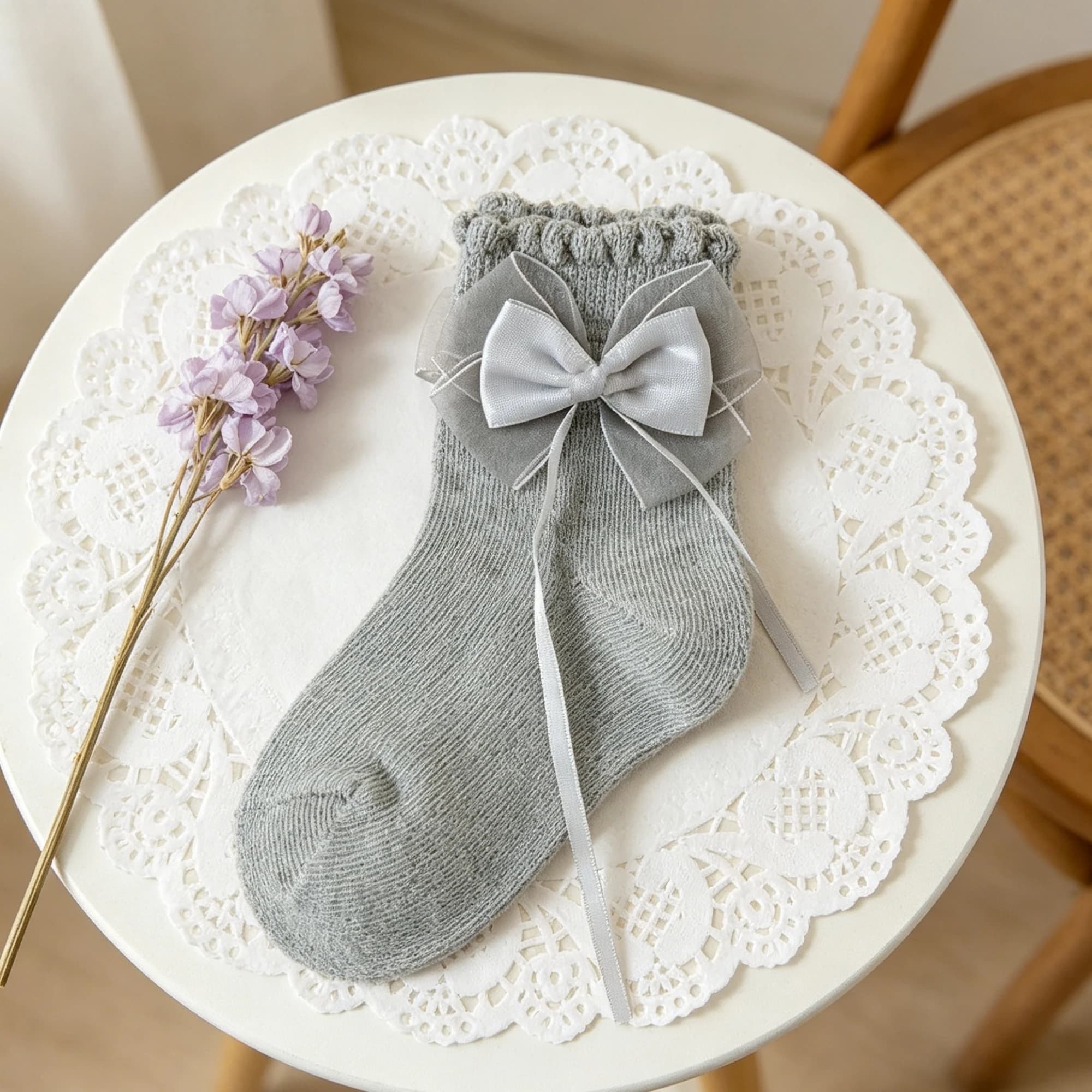 Adorable Infant Girls Ankle Socks with Cute Bow Detail and Frilly Ruffle Design for Stylish Little Princesses