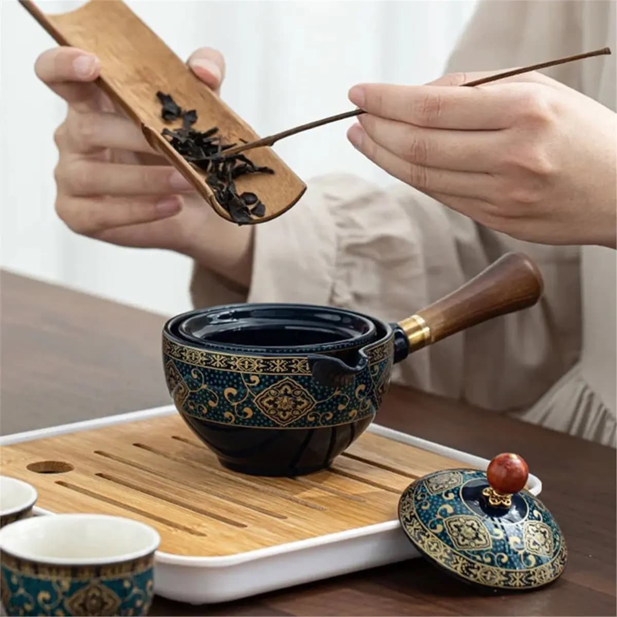 2026 Trend Portable Ceramic Tea Maker Set for Puer & KungFu Tea with Infuser