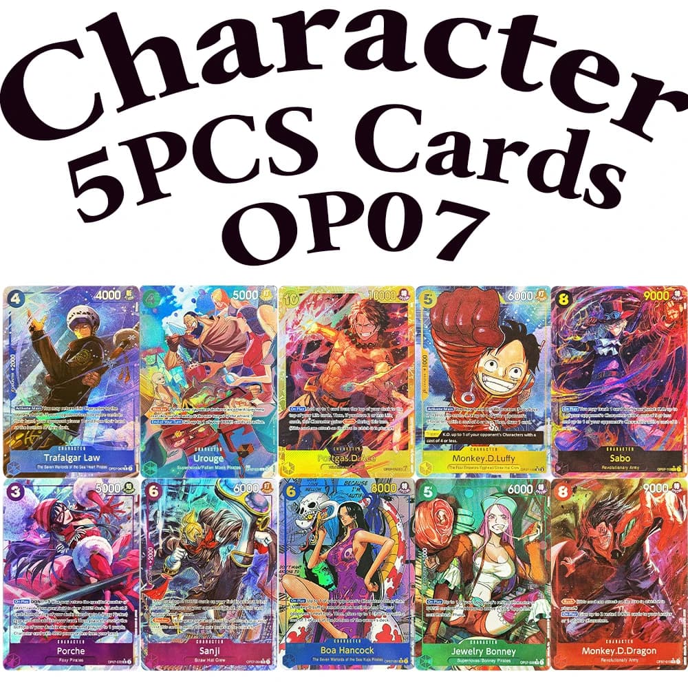 5PCS One Piece Haracter Gioco Foil Texture Card OP07 500 Anni nel Futuro Urouge Gioielli Bonney Boa Hancock Portgas.D.Ace OPCG