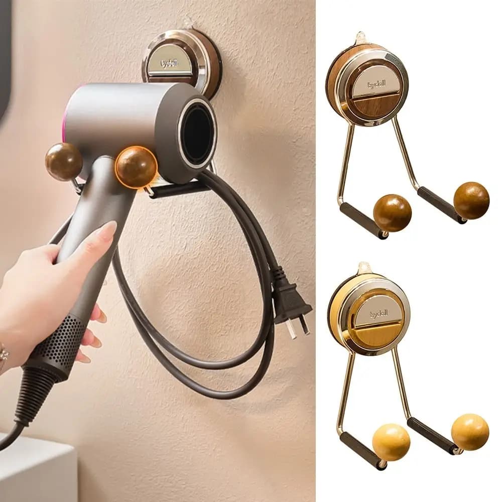 Storage Hook Hair Dryer Rack Multi-function Suction Cup Hair Dryer Hanging Portable Punch-free Bathroom Hair Dryer Stand