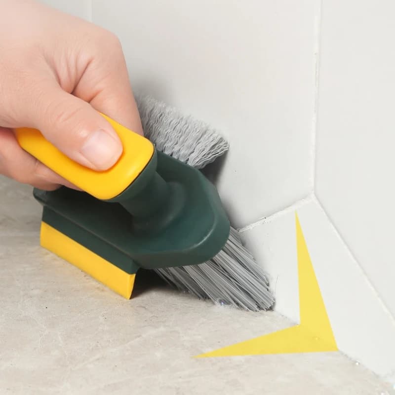 Spazzola multifunzionale per uso domestico, spazzola per giunture per pavimenti, spazzola per raschiare spazio angolare per bagno integrato, spazzola per la pulizia dei WC