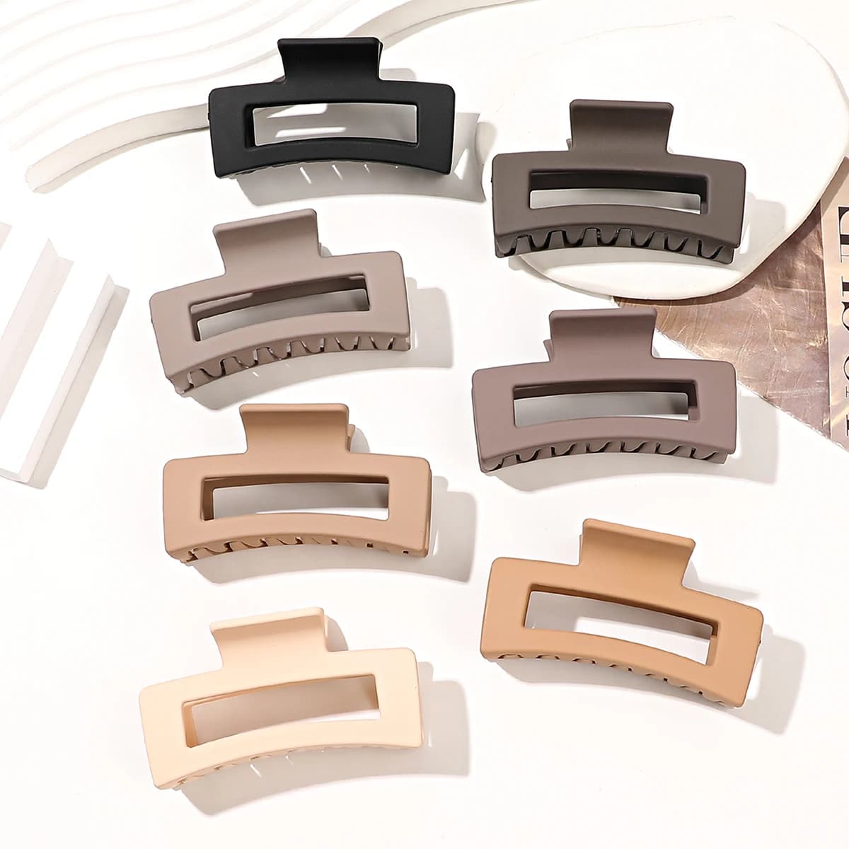 Big Hair Claw Clips 3.4" Non-slip Big Square Matte for Women Girls, Strong Hold Banana Clips for Thick Thin Hair