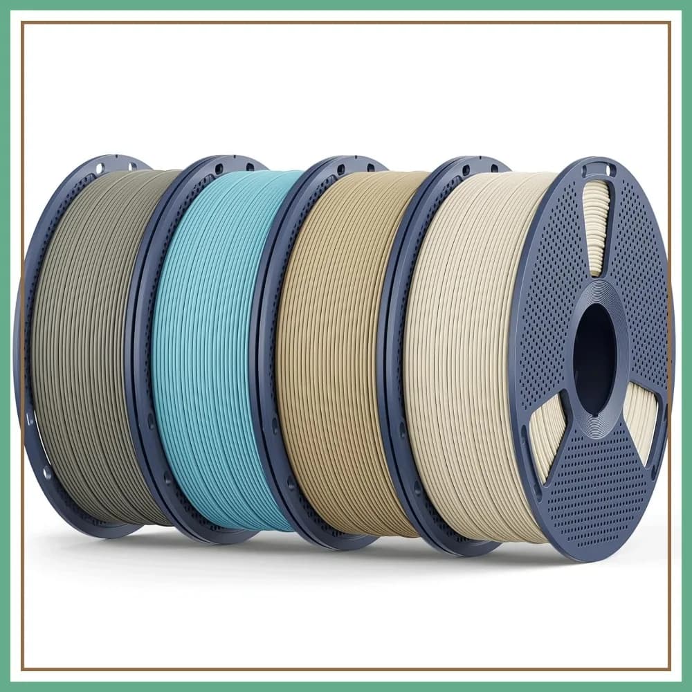 Filamento PLA Opaco 1.75mm 4kg per Stampante 3D, Superficie Opaca, Anti-intasamento, Meno Fragile, Bianco Osseo, Blu Oceano, Argilla Quercia