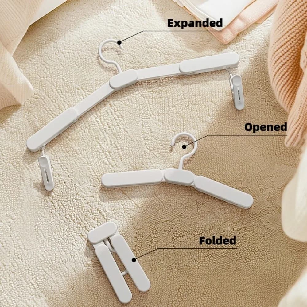 Mini-size lightweight folding clothes hanger Expanded space saving travel clothes Clip for non-slip portable pants Laundry use