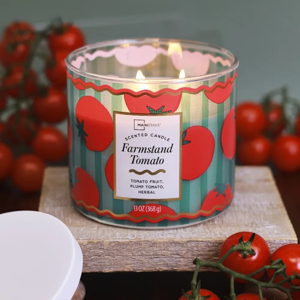 Wick Farmstand Tomato Scented Candle with Decorative Wrap Aromatherapy Candle for Home Decor Relaxing Gifts