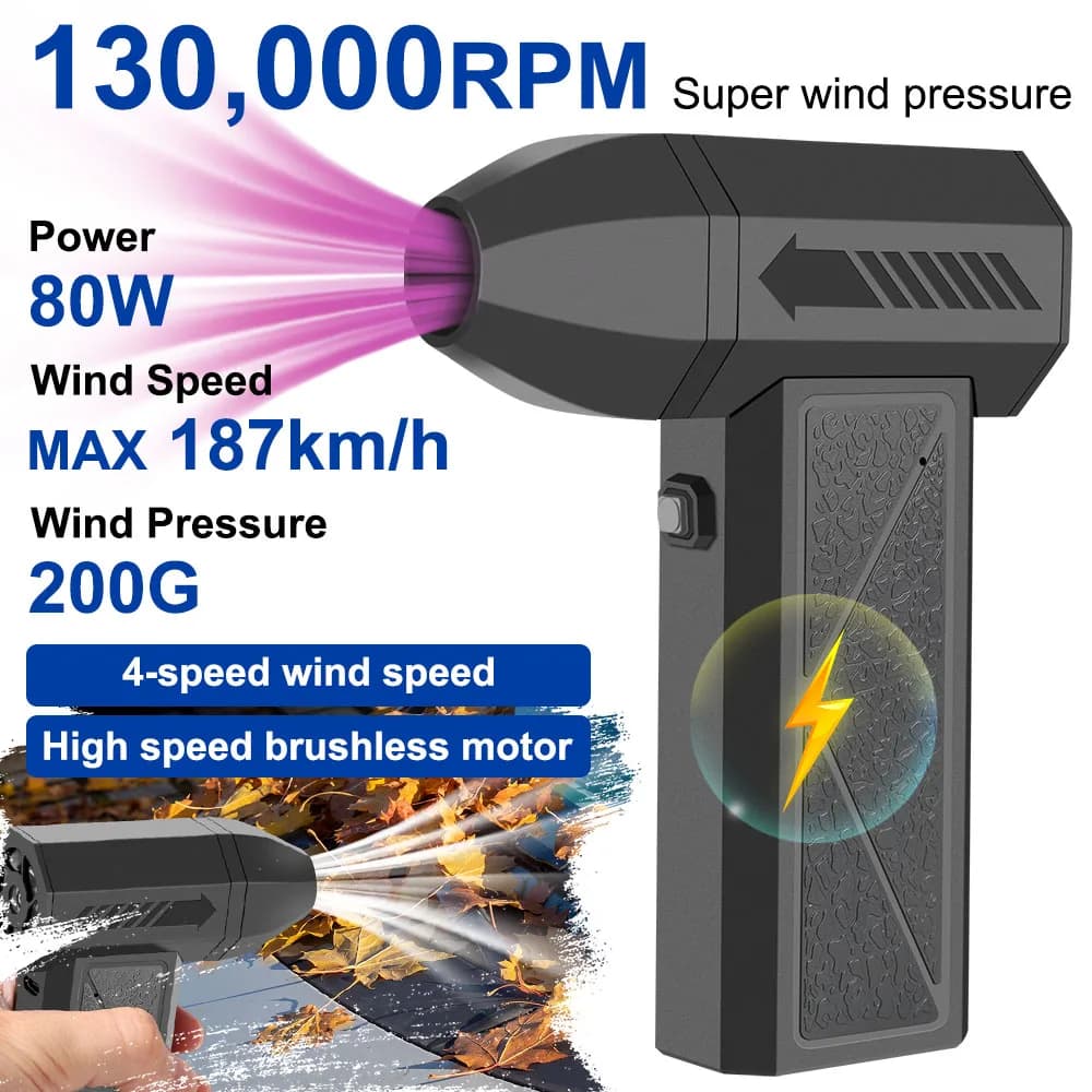 Ventilatore Turbo Soffiatore Universale per Pulizia, Soffiatore Elettrico per Neve, Asciugatore d'Aria Potente, Accessori Auto