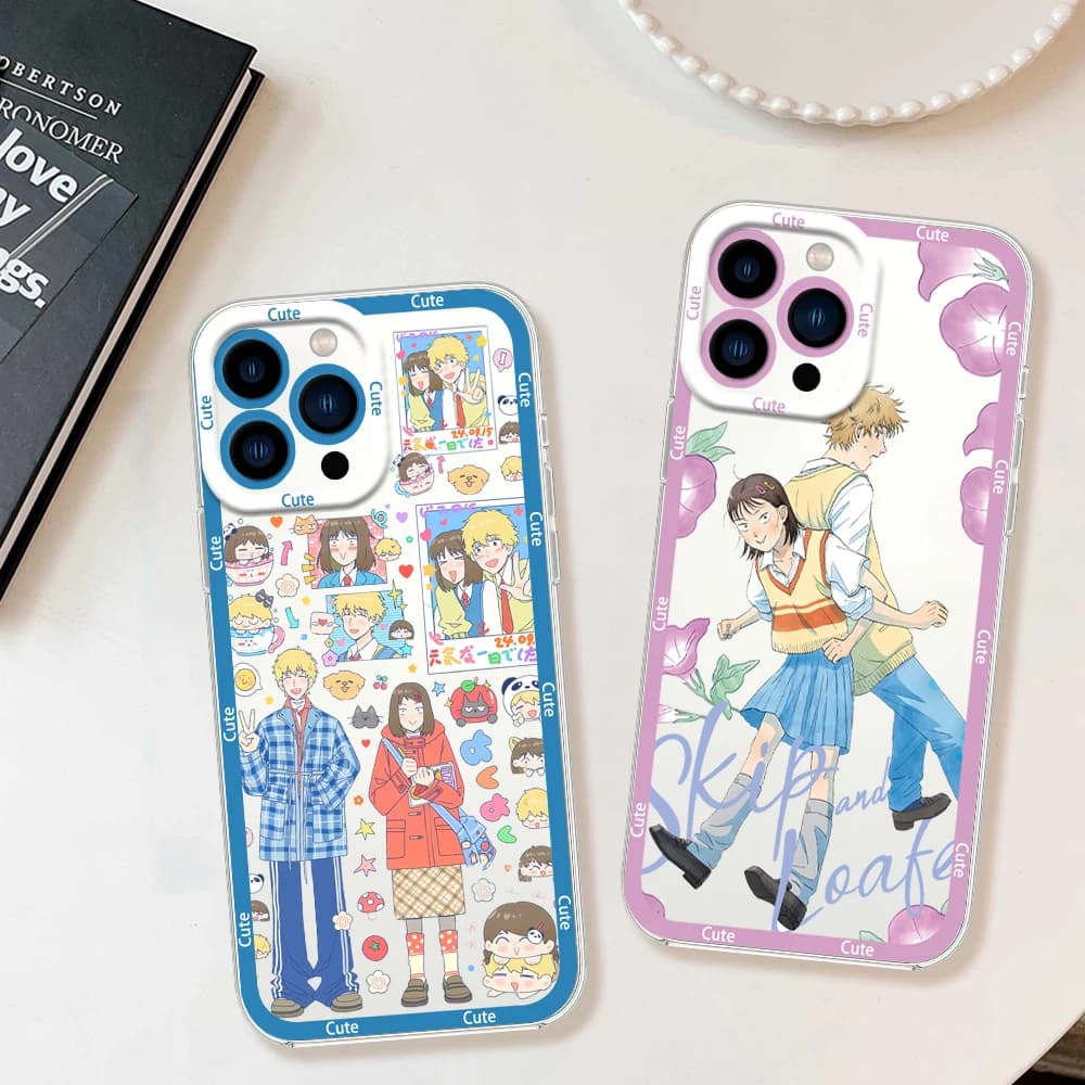 Anime Manga S-Skip e Mocassino Per iPhone 12 11 13 14 15 16 Max Pro Plus Mini Custodia protettiva Cornice trasparente Shell