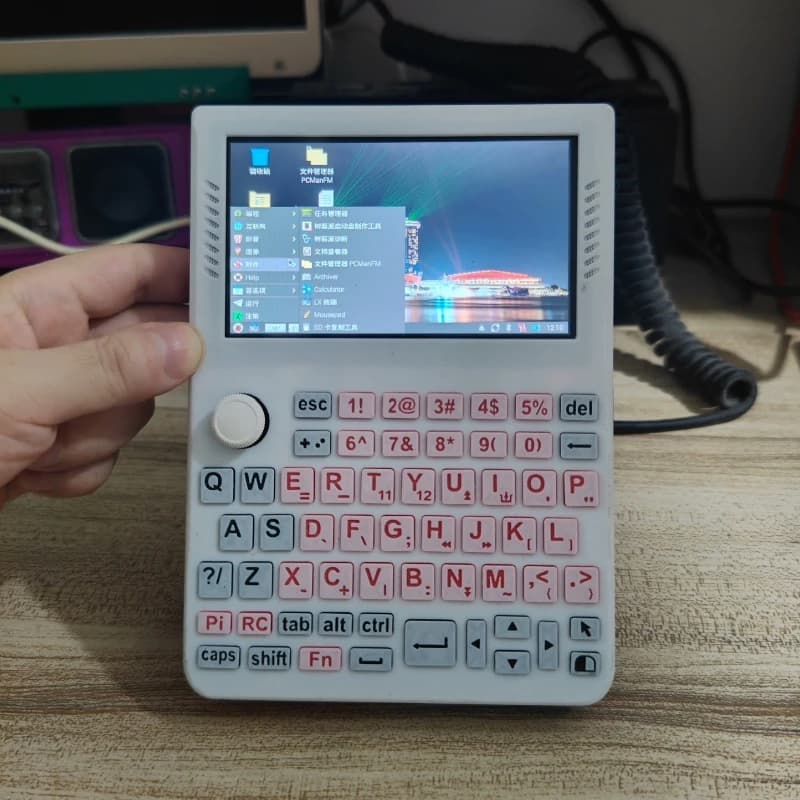 Handheld Computer Kit for Raspberry Pi 3/3b+/4b Customized Full Keyboard High Definition Touch Screen NS Joystick Computer DIY