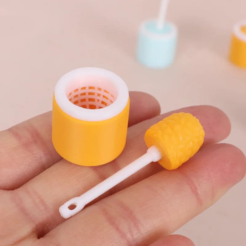 Set Mini Spazzola per WC, Accessori Bagno, Decorazione in Miniatura 1:12 per Casa delle Bambole OB11, Oggetti di Scena per Arredamento Casa
