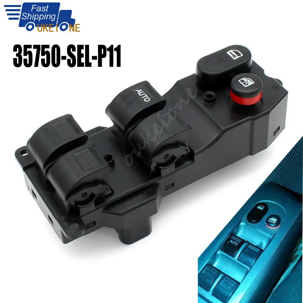 35750-SEL-P11 For Honda Jazz 2003-2008 Front Left Driver Side Electric Power Window Control Switch Lifter Button Car Accessories