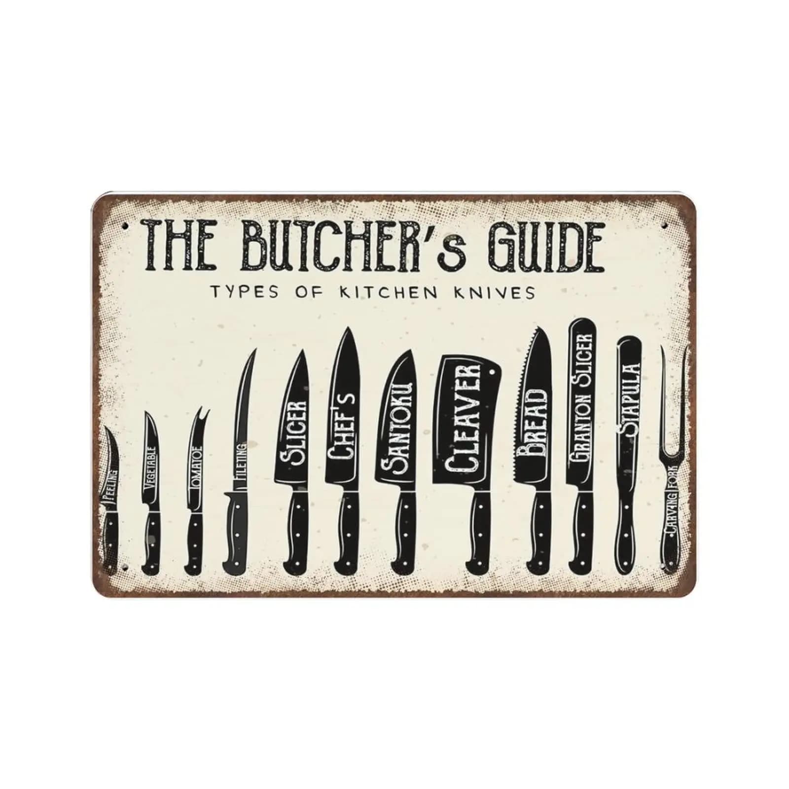 Metal plate thick durable and antique 1 piece, kitchen knife guide, metal plate for kitchen, iron plate, vintage wall