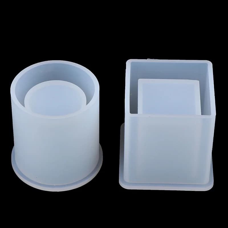 Contenitore per penne con stampo in silicone, portaoggetti rotondo quadrato per stampi artigianali in resina epossidica