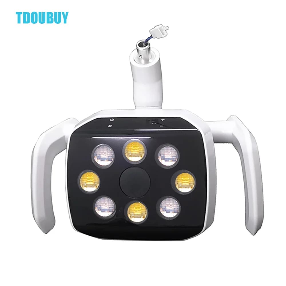 TDOUBUY Lampada chirurgica dentale - LED a 8 lampadine con doppio colore regolabile e sensore di movimento per cliniche dentali/vettorali/bellezze