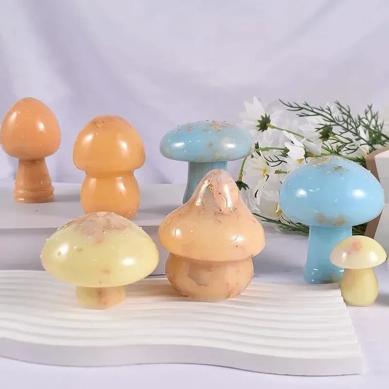 Stampo in silicone 3D a forma di fungo 2026-1Pc per resina epossidica, candele profumate, sapone e creazioni fai da te di portachiavi e ciondoli
