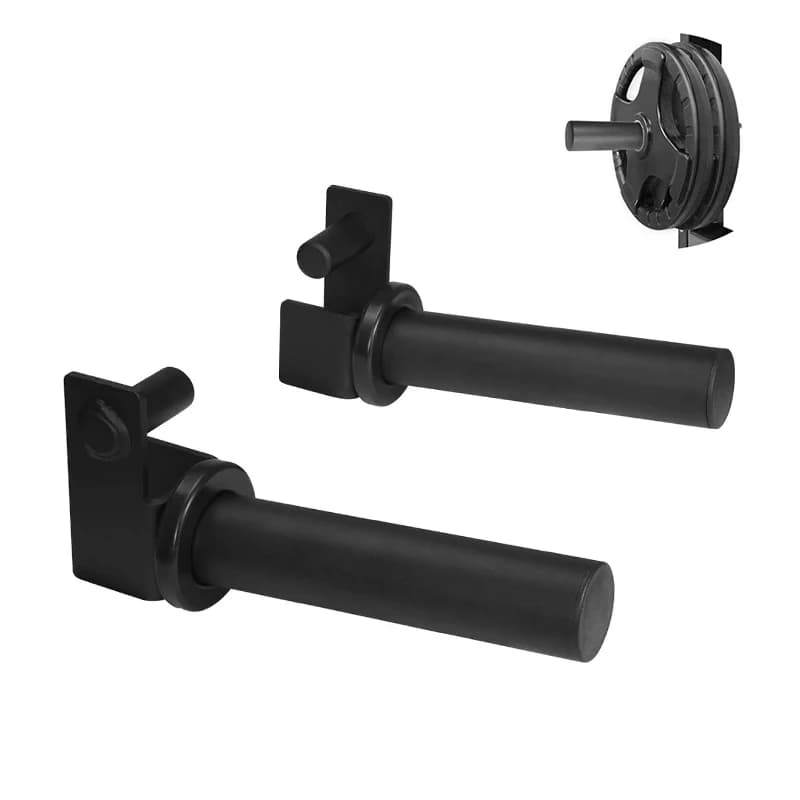 Pair of Weight Plate Holder Rack Attachments - Fits 2"x2" & 3"x3" Power Racks, for Secure Weight Plate Storage & Organization