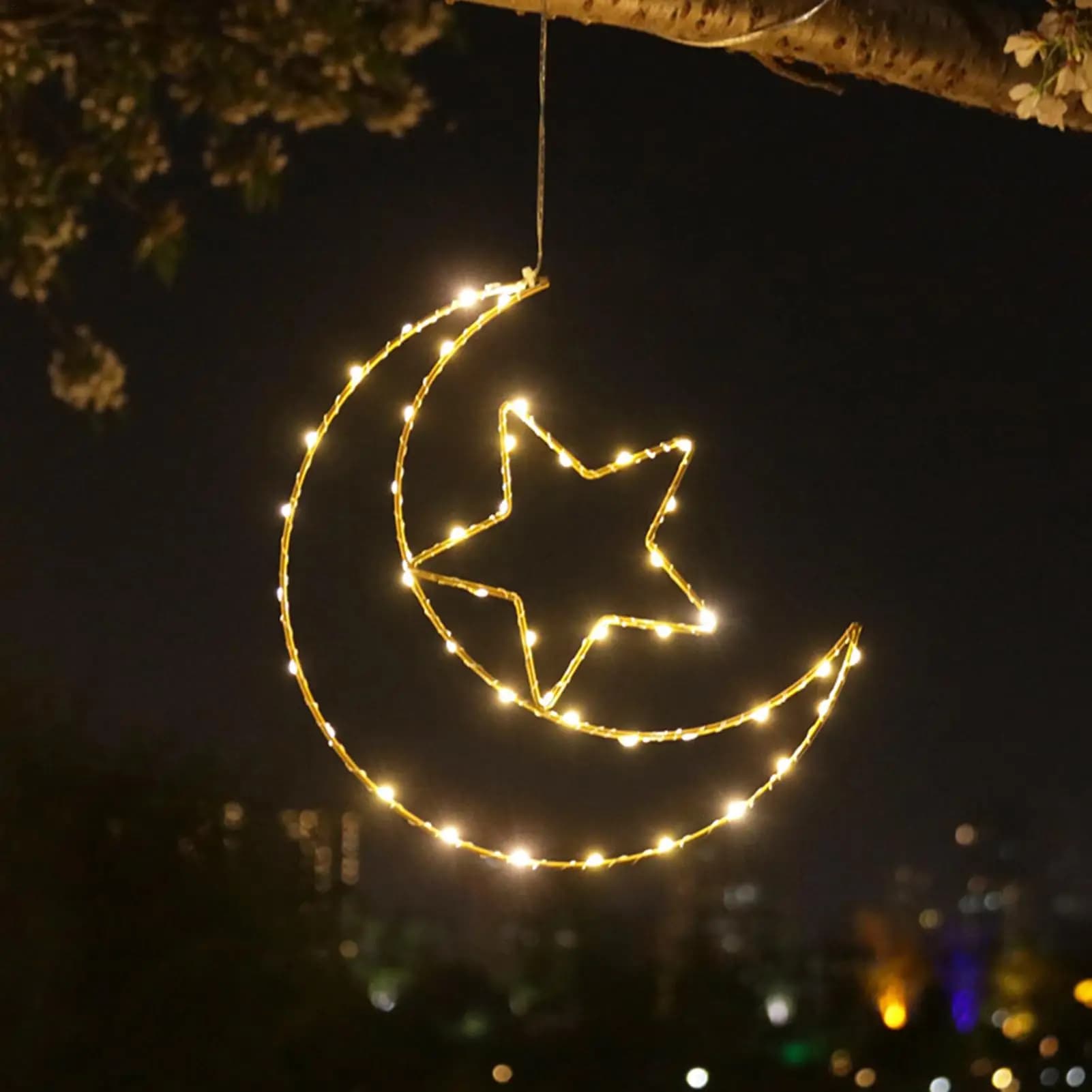 Luci a LED a forma di luna con timer, alimentate a batteria, per decorazioni domestiche, luci natalizie a stringa per interni ed esterni, soggiorno, camera da letto