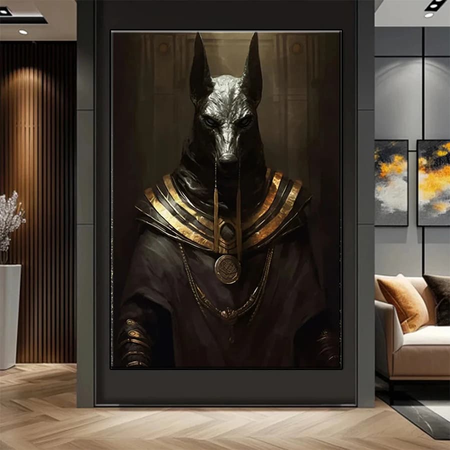 Diamond Embroidery The God Anubis Portrait Egyptian God Full Square Round Diamond Mosaic Art Painting Cross Stitch Wall Decor