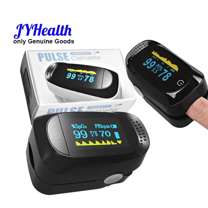 JianYouCare Digital Finger Pulse Oximeter Blood Oxygen Finger SPO2 PR PI Alarm Oximeter Healthcare Portable With Case