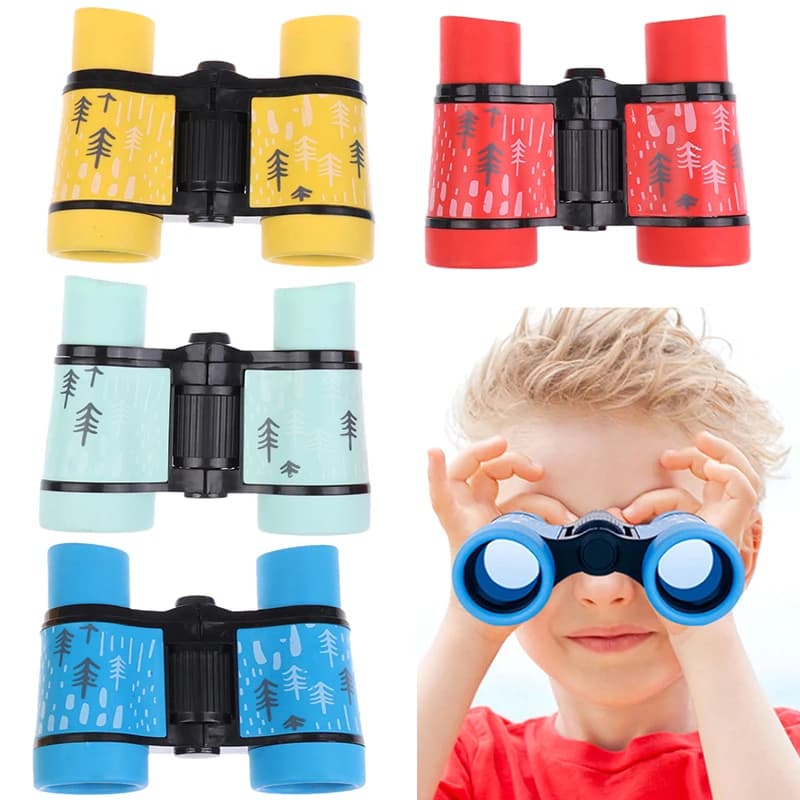 Telescopio binoculare da campeggio all'aperto per bambini 4x30 con custodia Telescopio per apprendimento educativo per bambini Regali di compleanno