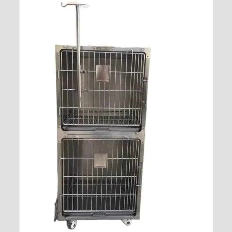 Passeggino per animali domestici con gabbia per cani singola e moderna in acciaio inossidabile per animali domestici per ospedali