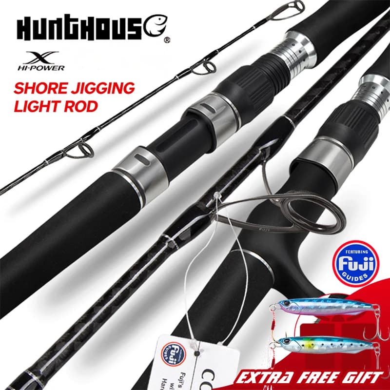 Hunthouse tipo di gioco Light Shore Jigging Rod Spinning Casting Fuji Guide Rings 1.75m 60-160g accessori per pesci da barca in fibra di carbonio