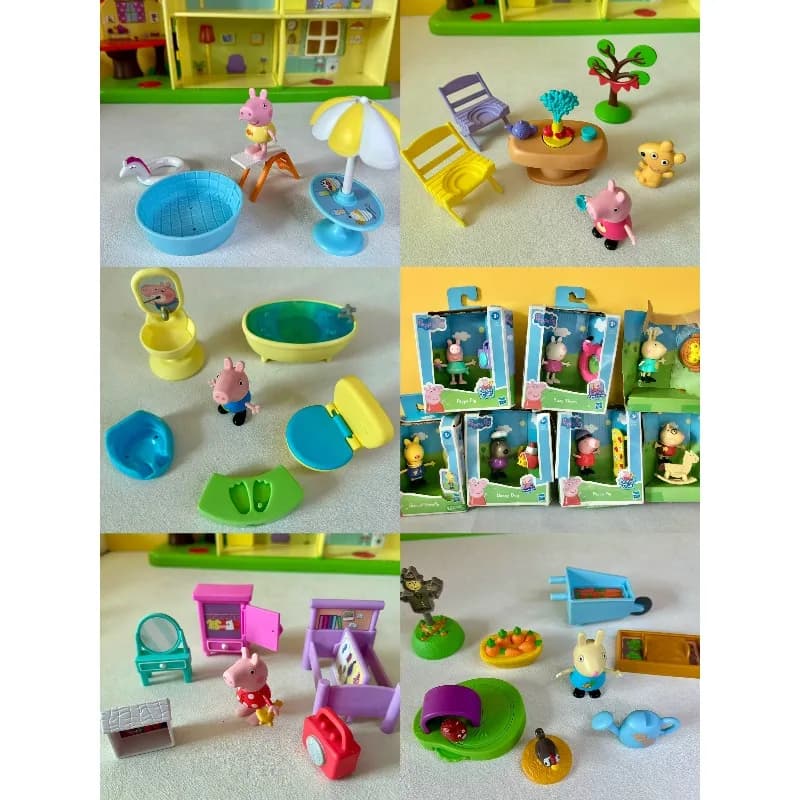 Hasbro Peppa Pig Family Set, Role Play Toys with Figures and Accessories Bulk Lot for Kids Toddlers Educational