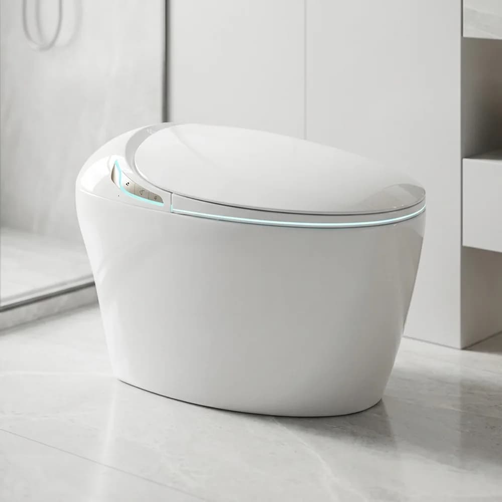New Smart Toilet with Night Light Fully Automatic Open/Close 1000g MaP Flush Heated Seat Warm Water & Air Drying Dual Auto Flush Bidet Toilet with Tank
