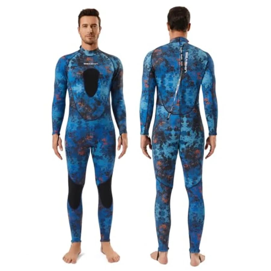 Muta da sub per uomo per pesca subacquea, in neoprene da 1,5mm/3mm, intera, per snorkeling e nuoto, nera, ad asciugatura rapida e flessibile