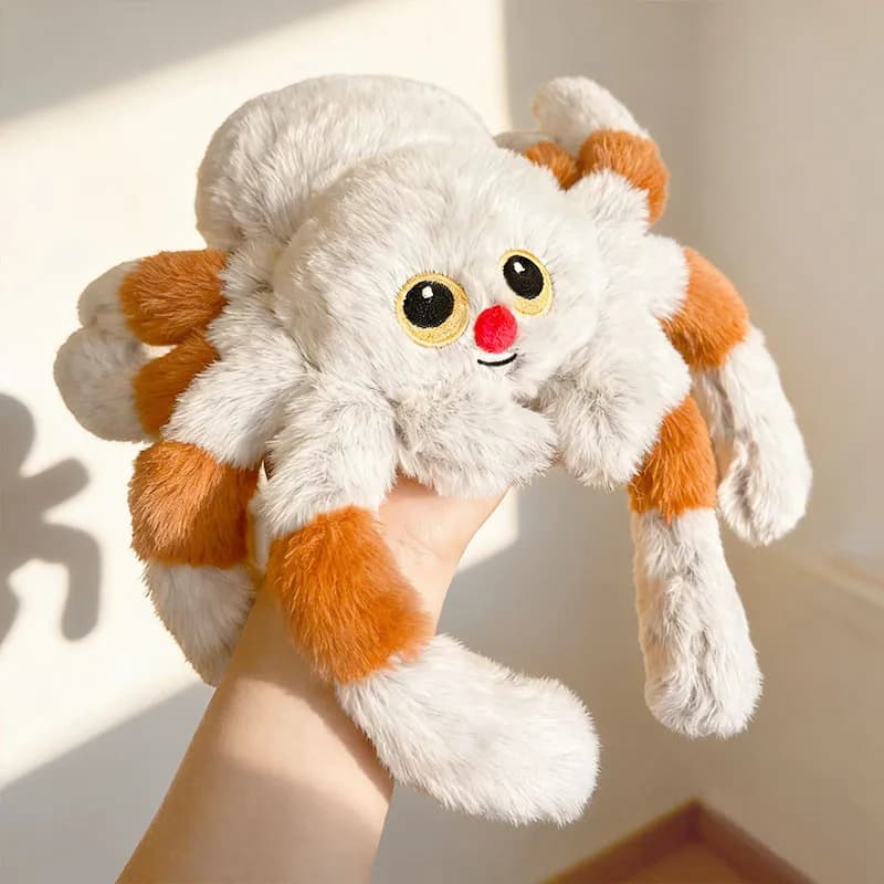 30-50cm Red Nose Spider Plush Toy Cute Friendly Soft Stuffed Spider Doll Kids Halloween Gift Bedroom Decor Hug Pillow Non-Toxic