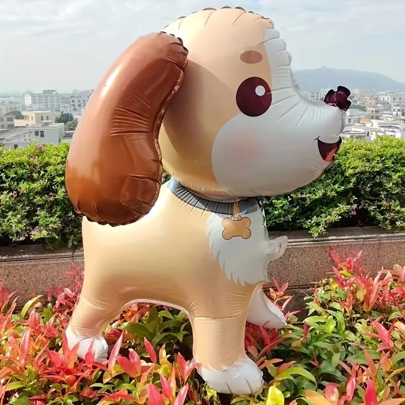 Palloncino in Alluminio a Forma di Cane, Husky o Corgi con Orecchie Grandi, Decorazione per Feste di Compleanno e Baby Shower