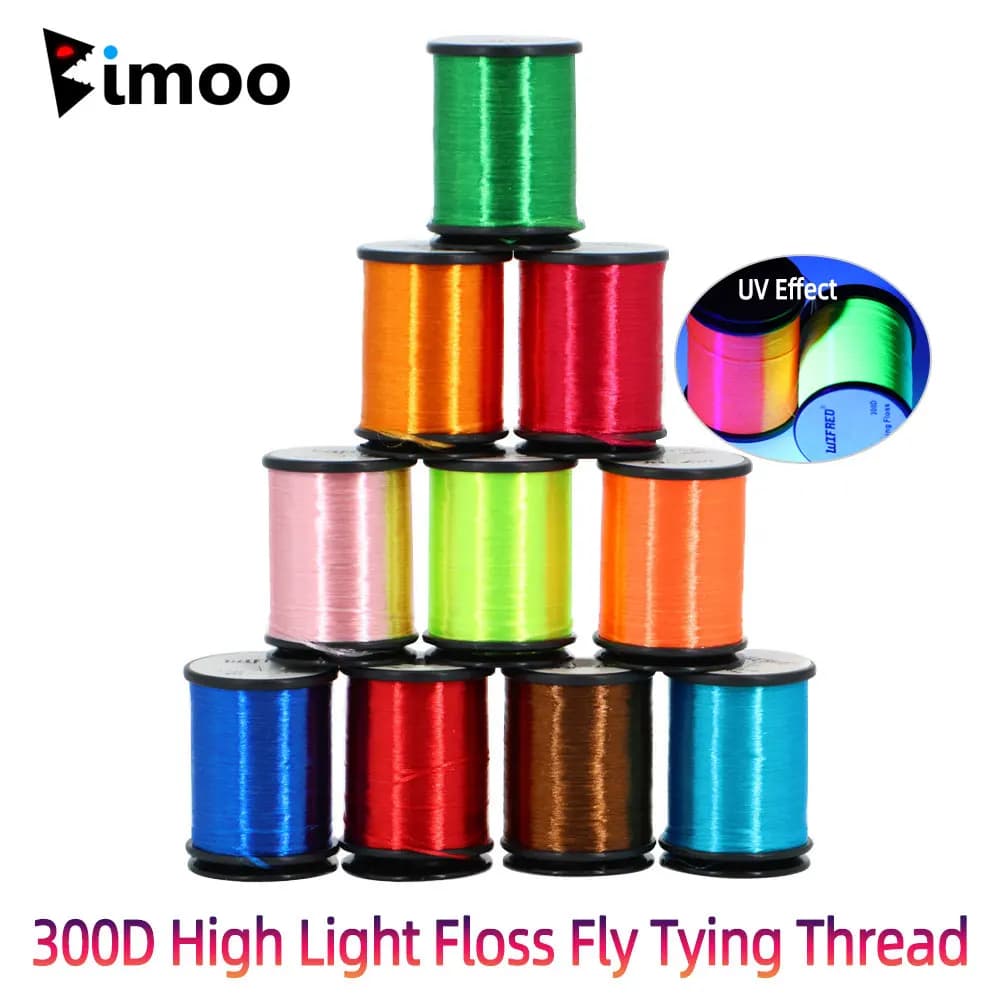 2 pz 300D Filo Ad Alta Luce Fly Legatura Filo Ad Alta Tensibile Linea Liscia Ninfa Stelle Filanti Bass Luccio Richiamo di Pesca Jig Assist Gancio esca