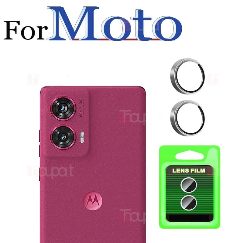 Protezione per fotocamera recentemente aggiornata per Motorola Moto Edge 50 Fusion Glass Pellicola per obiettivo fotocamera Cornice in metallo Design 3D Copertura completa
