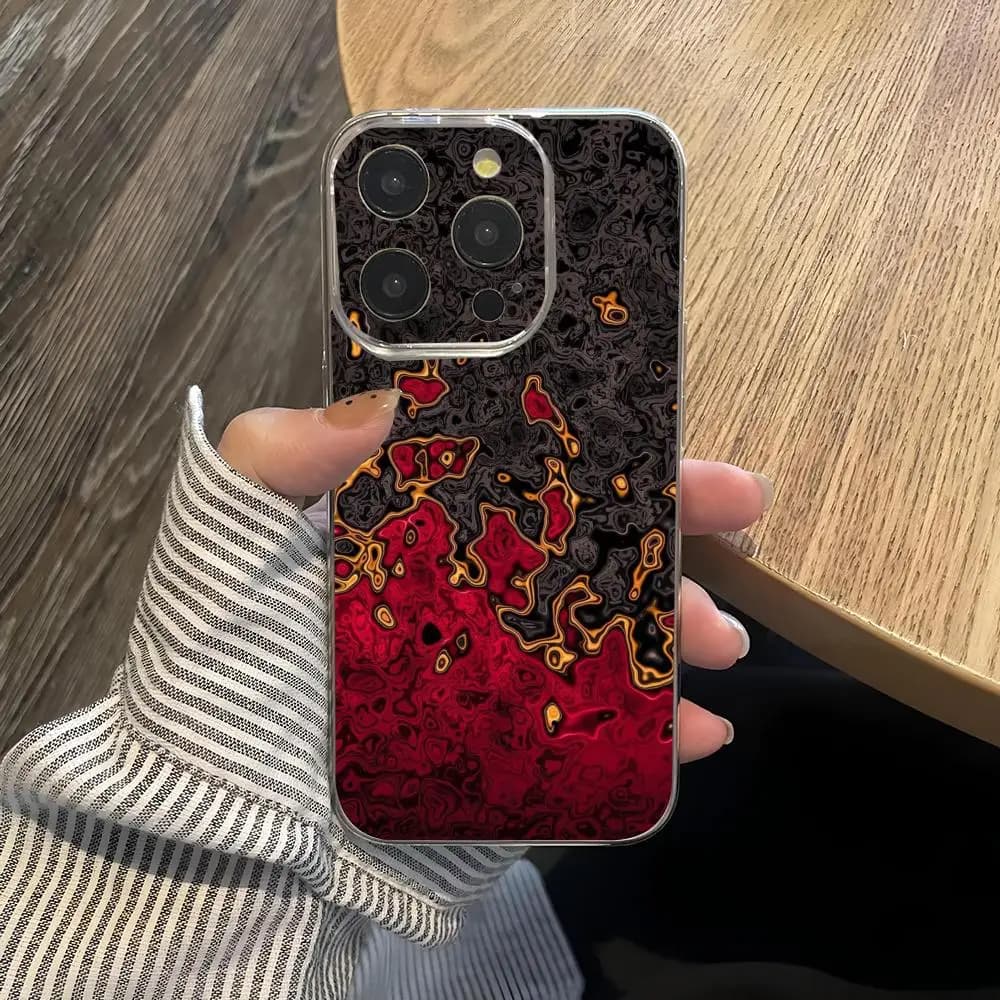 lava texture Phone Case Transparent magnetic case for iPhone 17/16/15/14/13/12/11 Pro & Pro Max, full protection