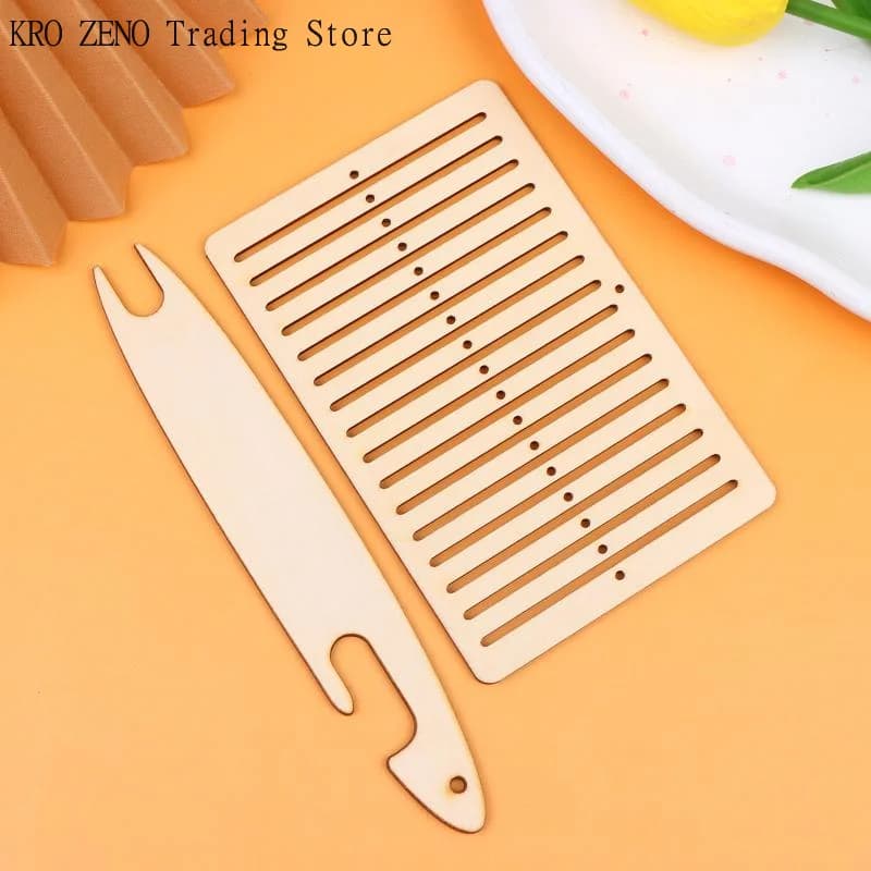 🔝2Pcs Wooden Weaving Loom Kit Classic Belt Shuttle Tools for DIY Weaving Workshops and Creative Fun✨