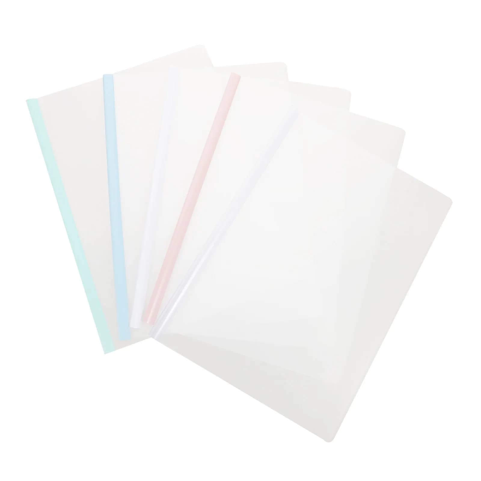 10Pcs File Folders A4 Document Holders Sliding Bar Clips Secure Storage Organize Papers Portable Office Files Simple A4 Folders