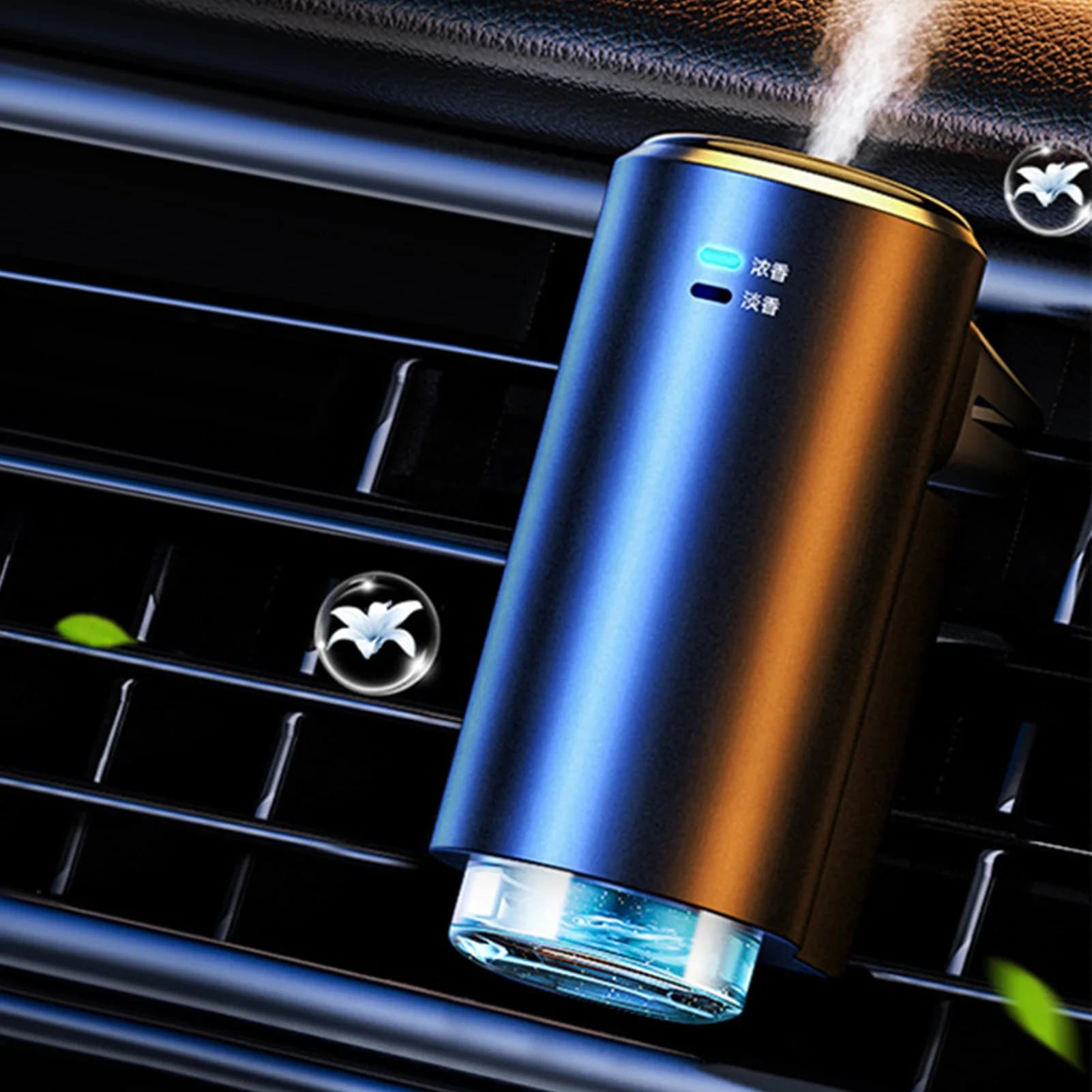 Car Electric Air Diffuser Aroma Car Air Vent Humidifier Aromatherapy Mist Wood Grain Oil Auto Air Freshener Perfume Fragrance
