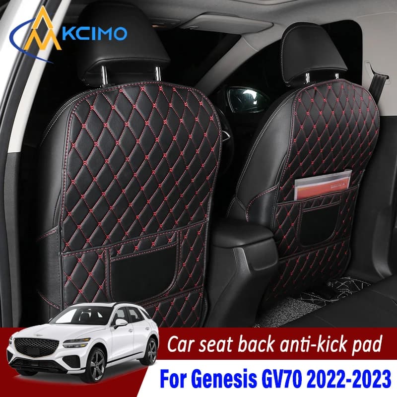 For Genesis GV70 2022-2023 PU Leather Anti-Calcio Pad Poster Cover Seat Poster Organizer With Pocket