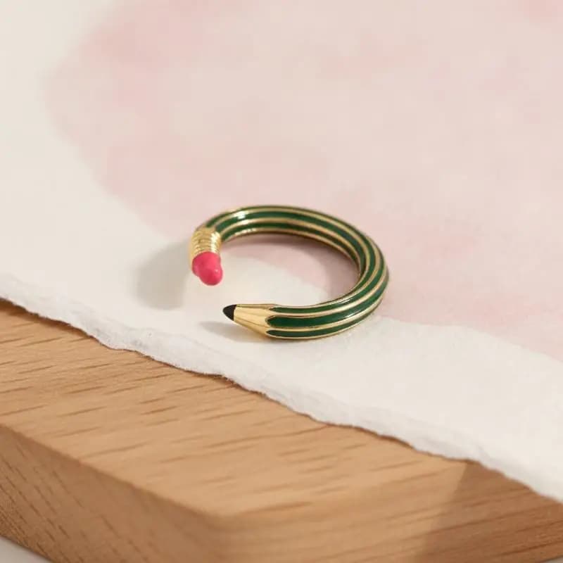Colorful Enamel Hoop Earrings Y2K Cute Pencil Shaped Open Ring Women Jewelry Set for Weekend Gathering Wear
