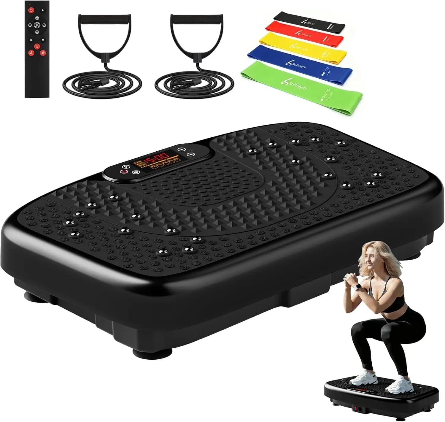 Waver Vibration Plate Exercise Machine for Lymphatic Drainage Weight Loss,120 Speed Levels Vibrating Platform with Resistance