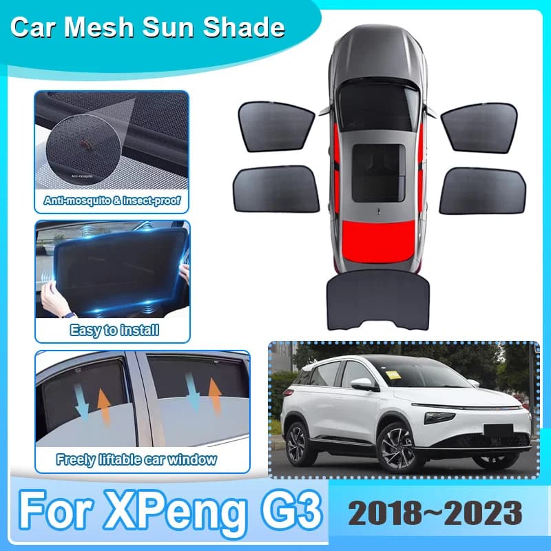 For XPeng G3 2021 2018-2023 Car Sun Shade Visor Mesh Anti-UV Heat Insulation Windshield Frame Curtain Sunshade Auto Accessories
