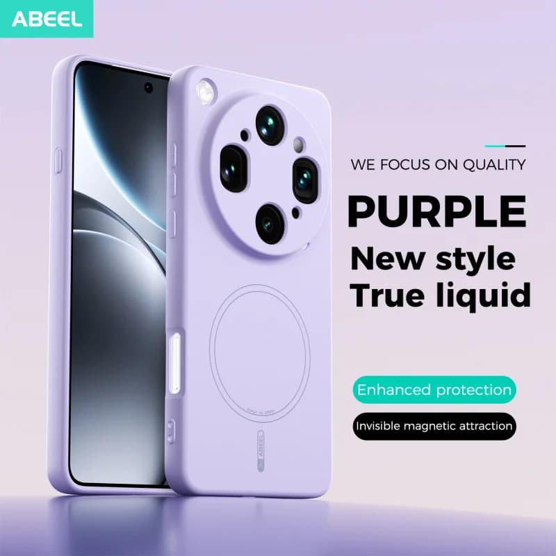 Custodia magnetica in silicone liquido per OPPO Find X9 Ultra, compatibile con ricarica wireless MagSafe, effetto pelle opaca, antiurto