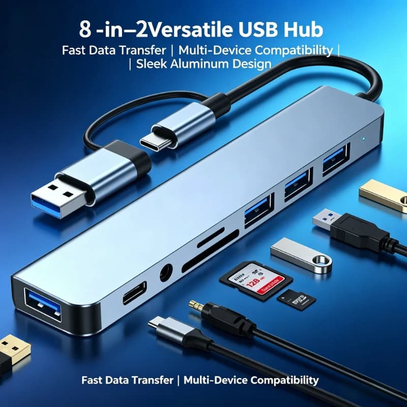 Hub USB C, Splitter Tipo C, Docking Station Thunderbolt 3, Adattatore per Laptop con RJ45 HDMI per Macbook Air M1 iPad Pro