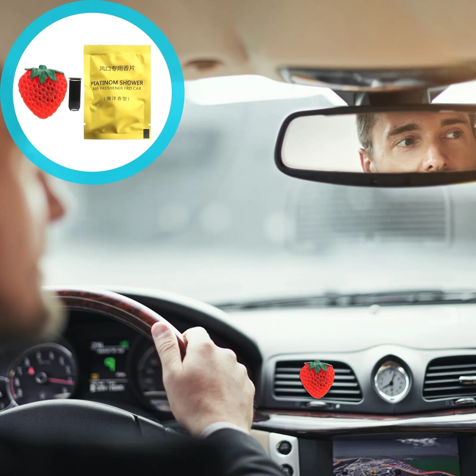 Deodorante per Auto a Forma di Fragola con Clip per Diffusore di Oli Essenziali, Profumatore per Auto, Decorazione e Regalo per Donne