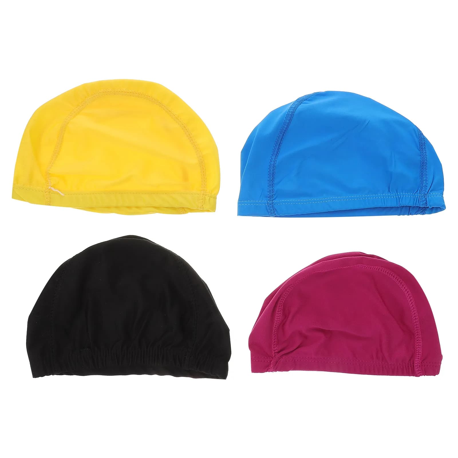 4Pcs Swim Caps Breathable Nylon Swimming Hats for Adults Strong Elastic Comfortable Use Swim Caps for