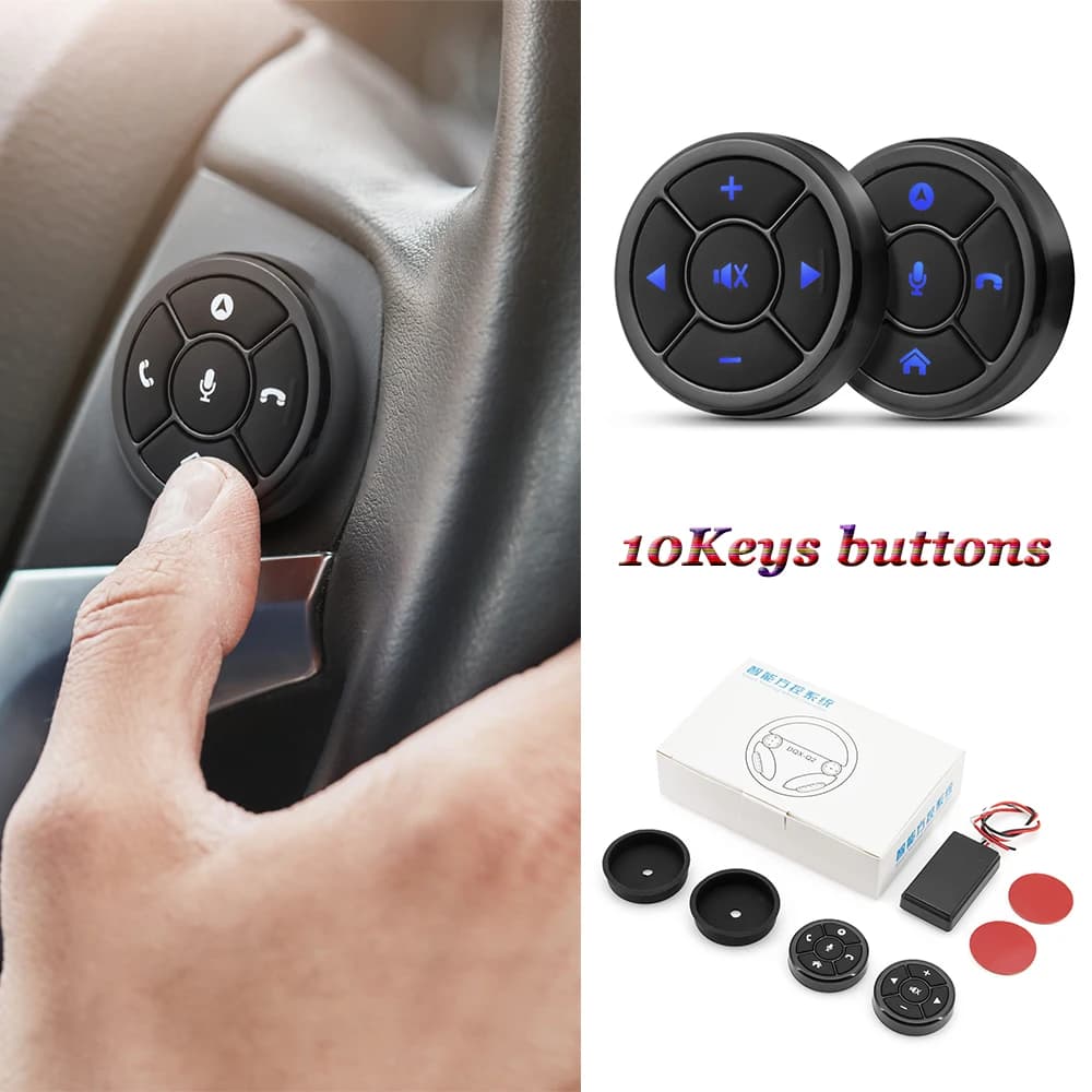 Telecomando wireless per auto 10 tasti Controller radio al volante Android Suono a lunga distanza Controllo multimediale Pulsanti intelligenti