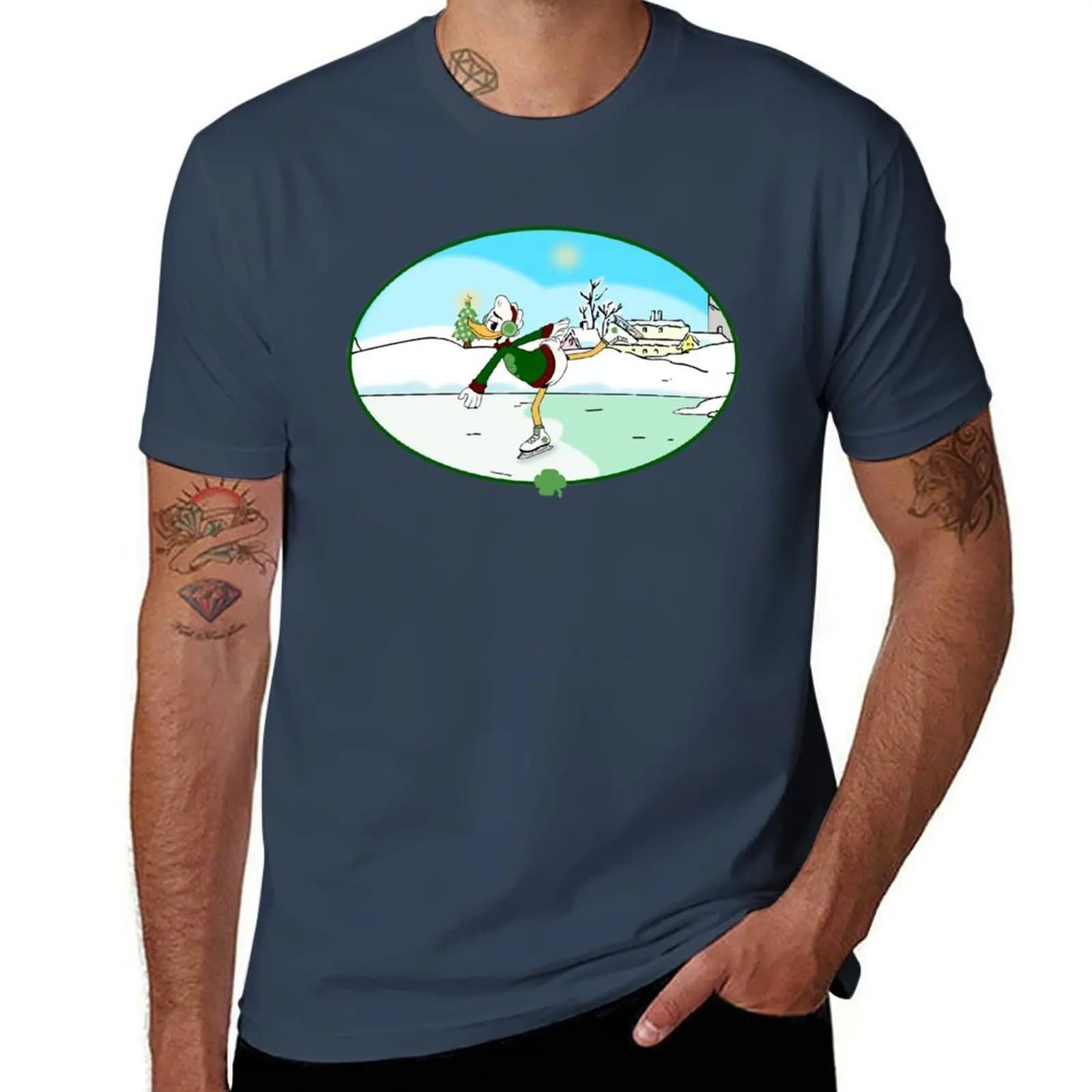 Gladstone Gander - T-shirt da pattinaggio sul ghiaccio, camicia da lavoro a maniche corte