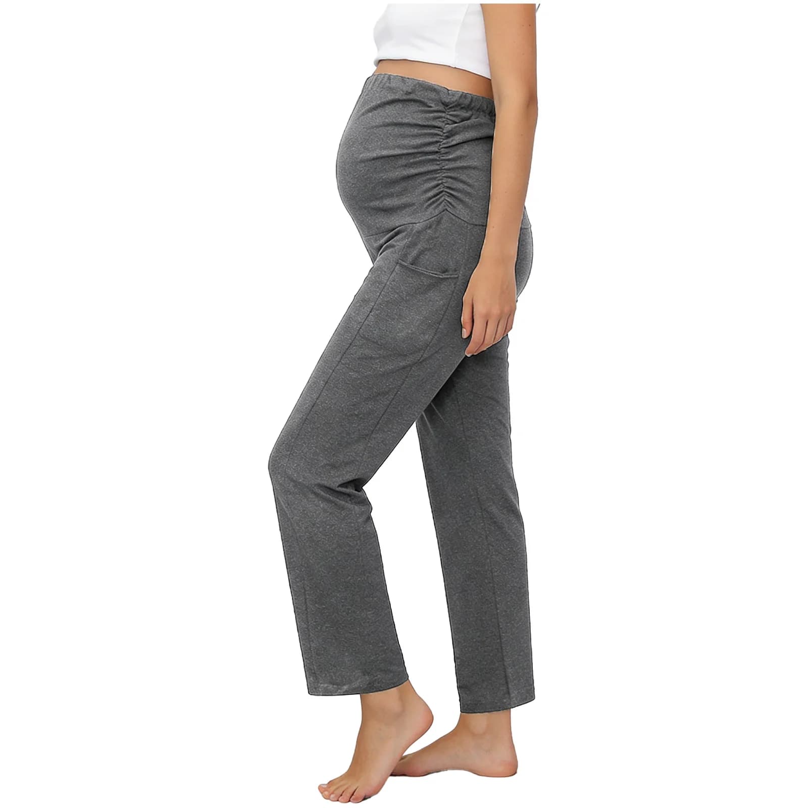Leggings premaman con tasche, vita alta, elastico sopra la pancia, pantaloni da yoga, allenamento, gravidanza, pilates, sport.